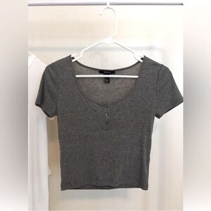 Gray Crop Top